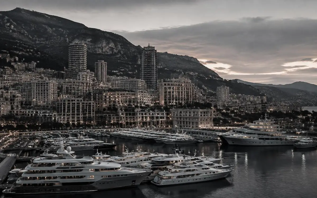 Monaco harbour and Mediterranean cityscape