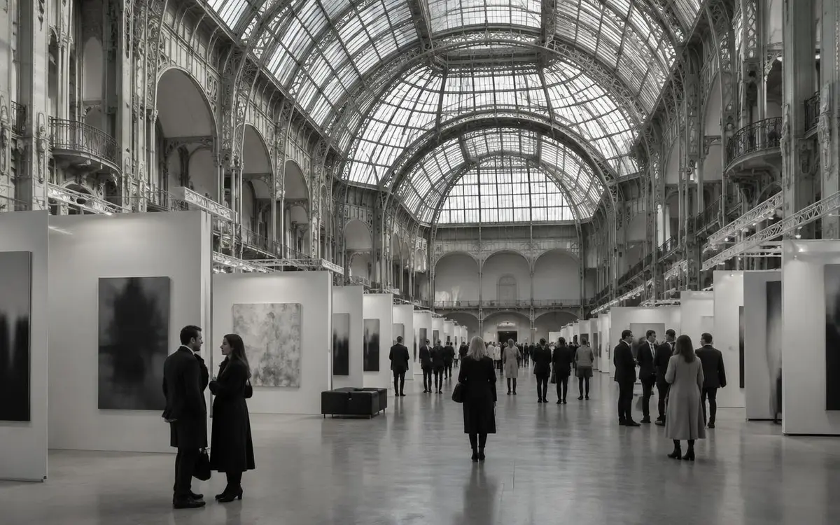 Art fair beneath the glass roof of the Grand Palais