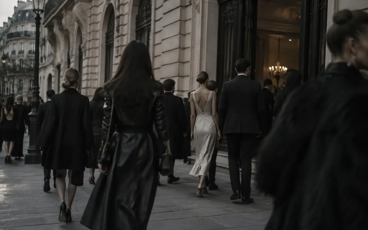 Fashion-event atmosphere in central Paris