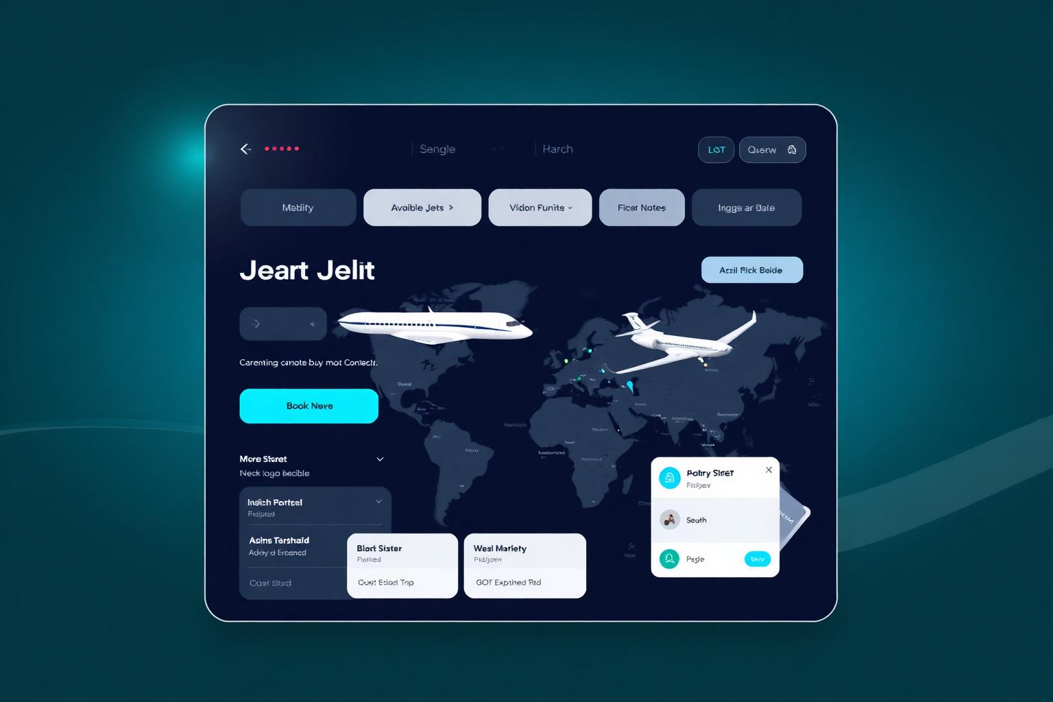 Private jet exterior — Lineaum compared with Jetbay