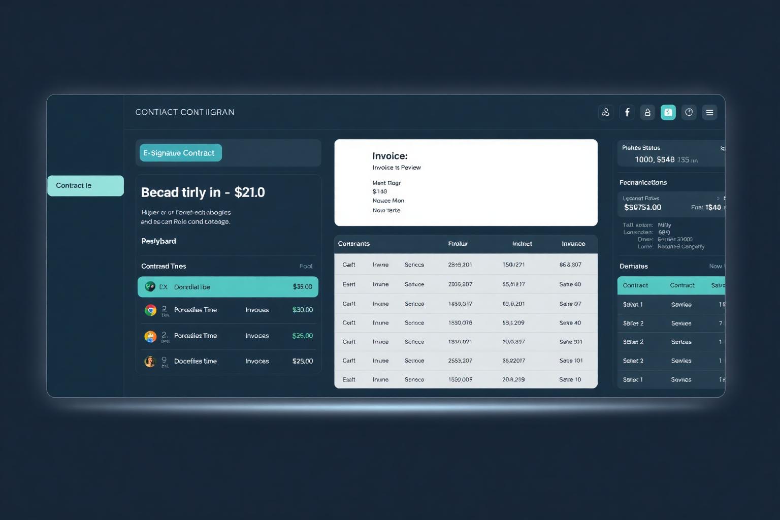 Contract and invoice automation for private aviation — Lineaum OS dashboard