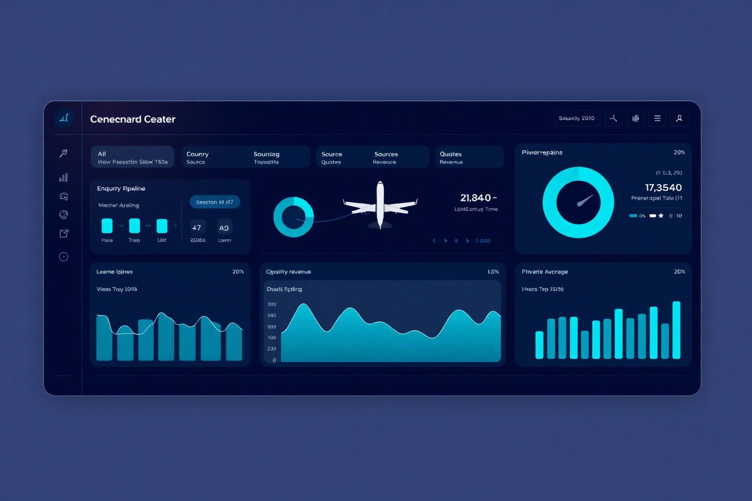 Private aviation software for charter sales teams β Lineaum OS dashboard