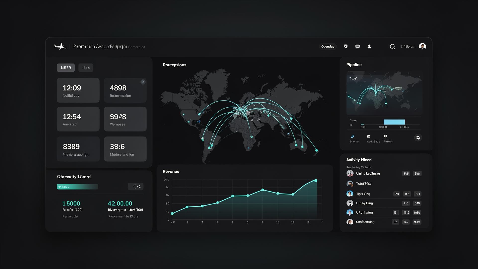 Private aviation software for charter sales teams Lineaum OS dashboard
