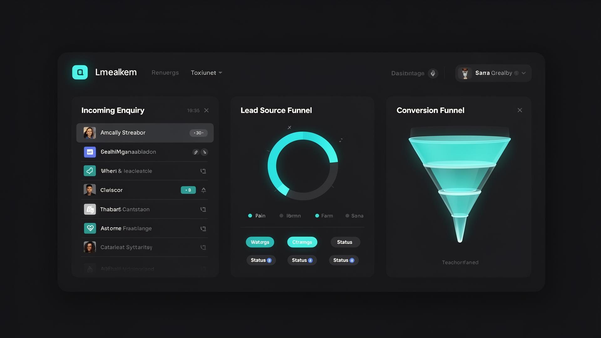 Private jet lead capture software Lineaum OS dashboard