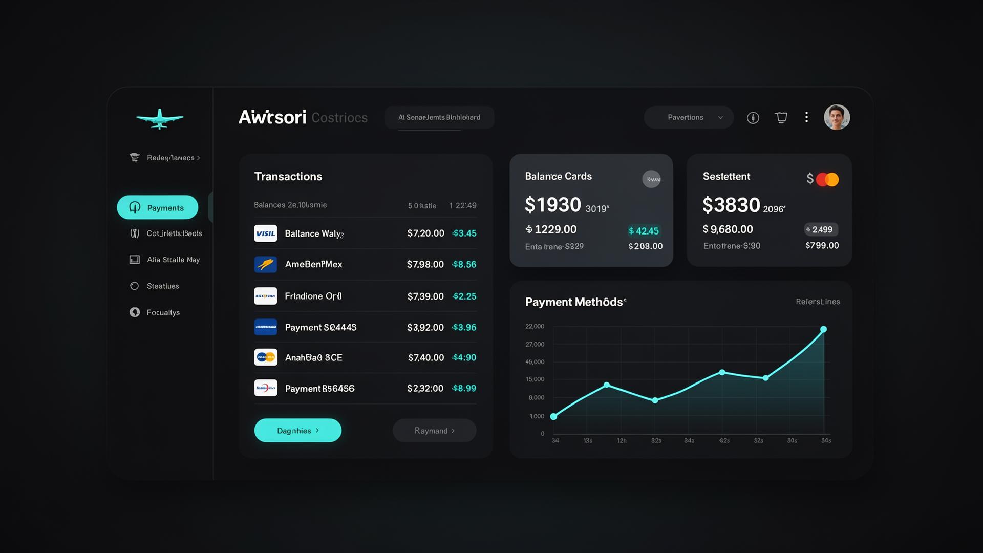 Private jet payment software Lineaum OS dashboard