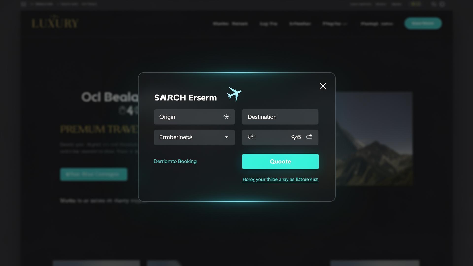 Private jet widget for your website Lineaum OS dashboard