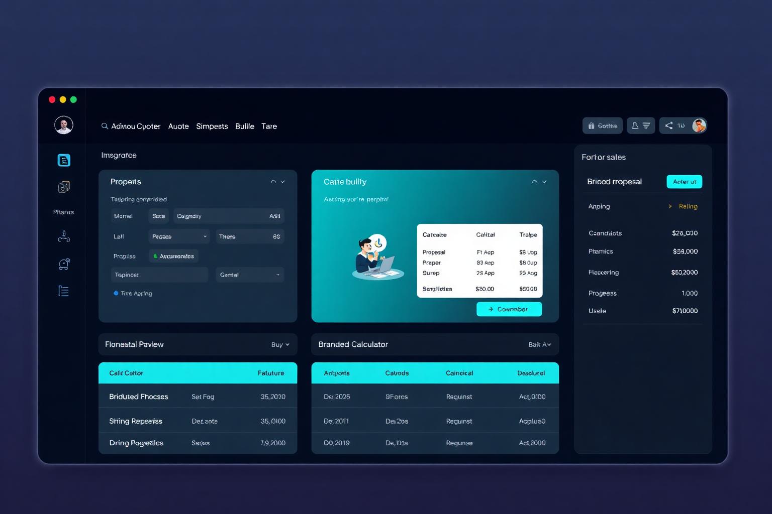 Quote automation software for private jet charter — Lineaum OS dashboard